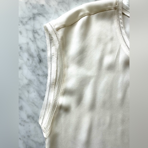 NWT Joie Hina Silk Blouse in Porcelain - Picture 7 of 14